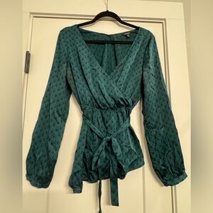 Teal Patterned Blouse